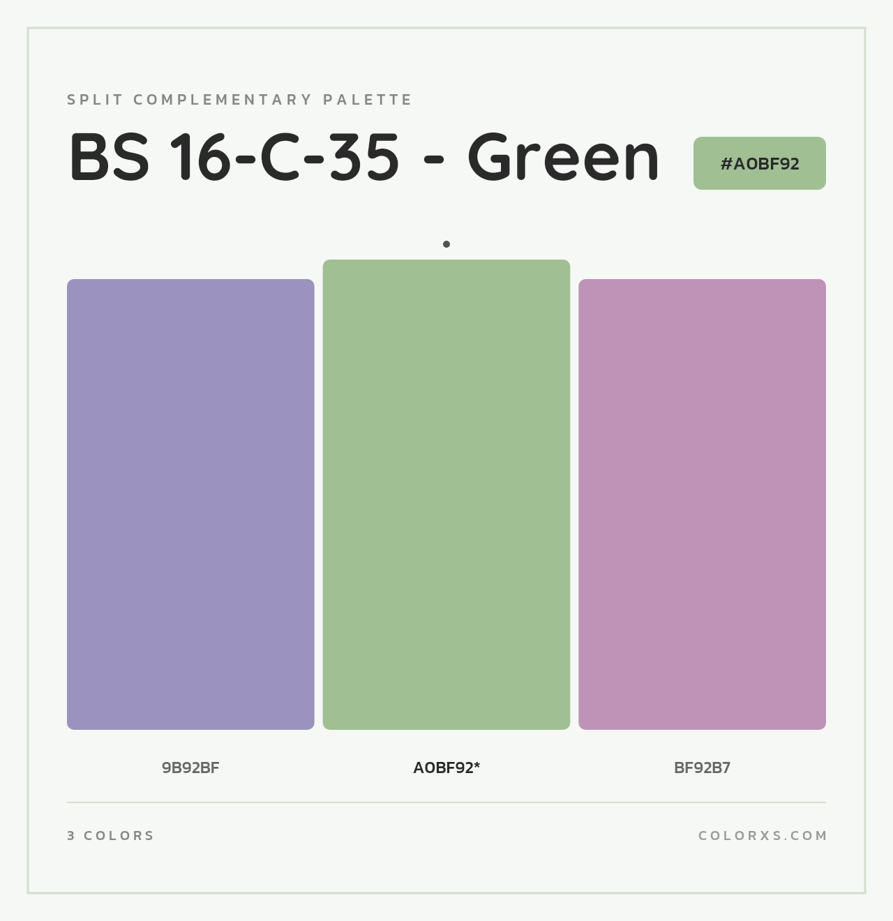 BS 16-C-35 - Green - Split-Complementary Color Palette