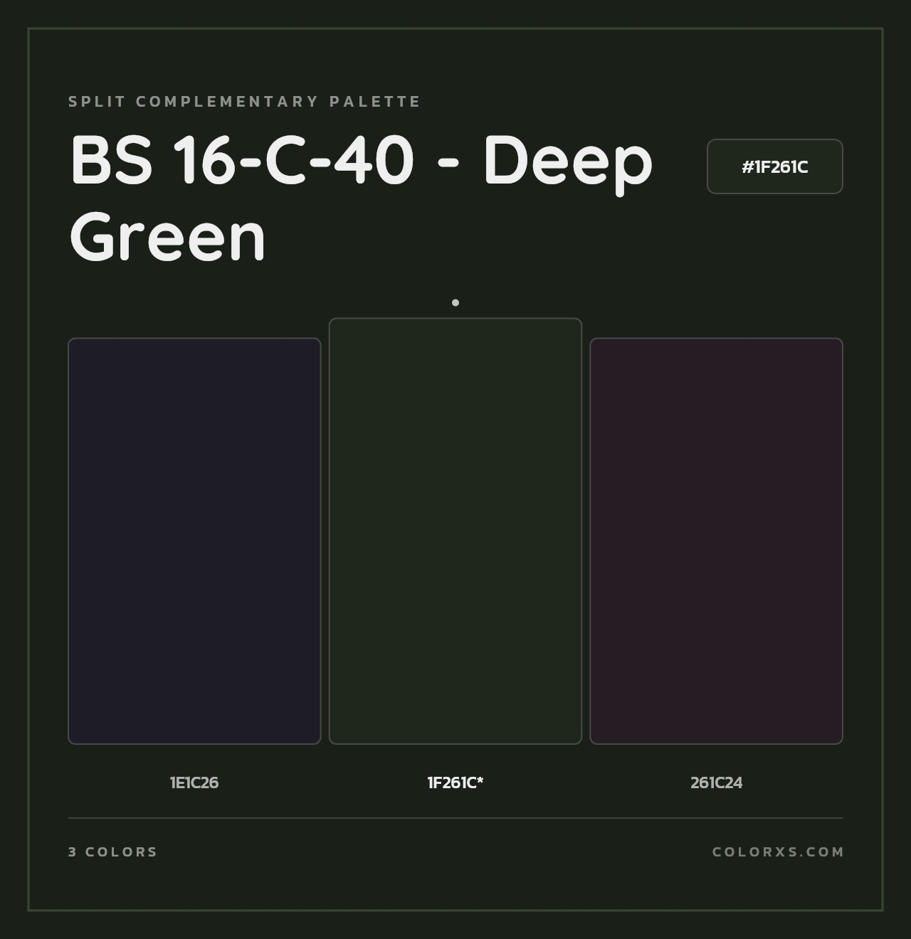 BS 16-C-40 - Deep Green - Split-Complementary Color Palette