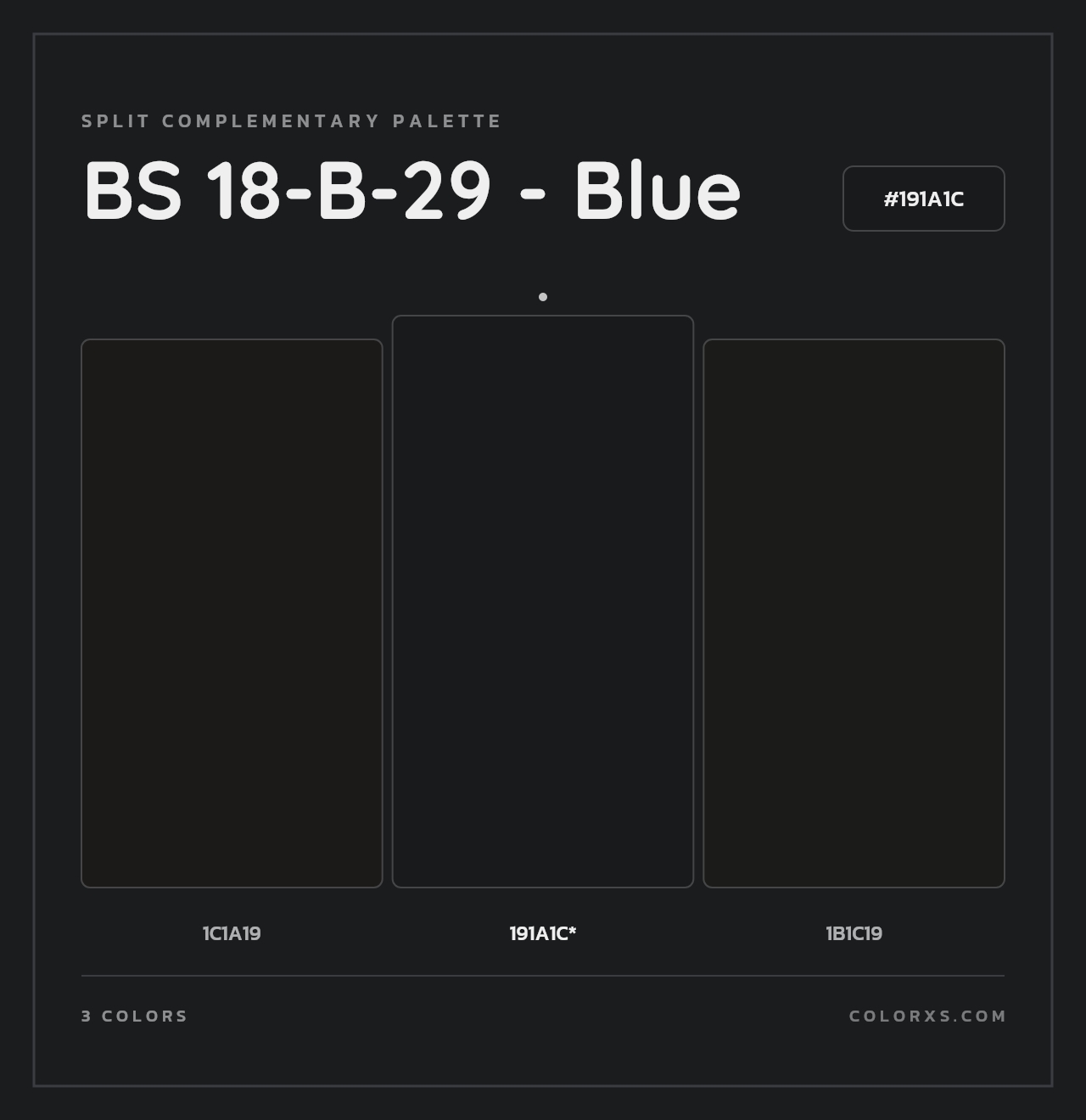 BS 18-B-29 - Blue - Split-Complementary Color Palette