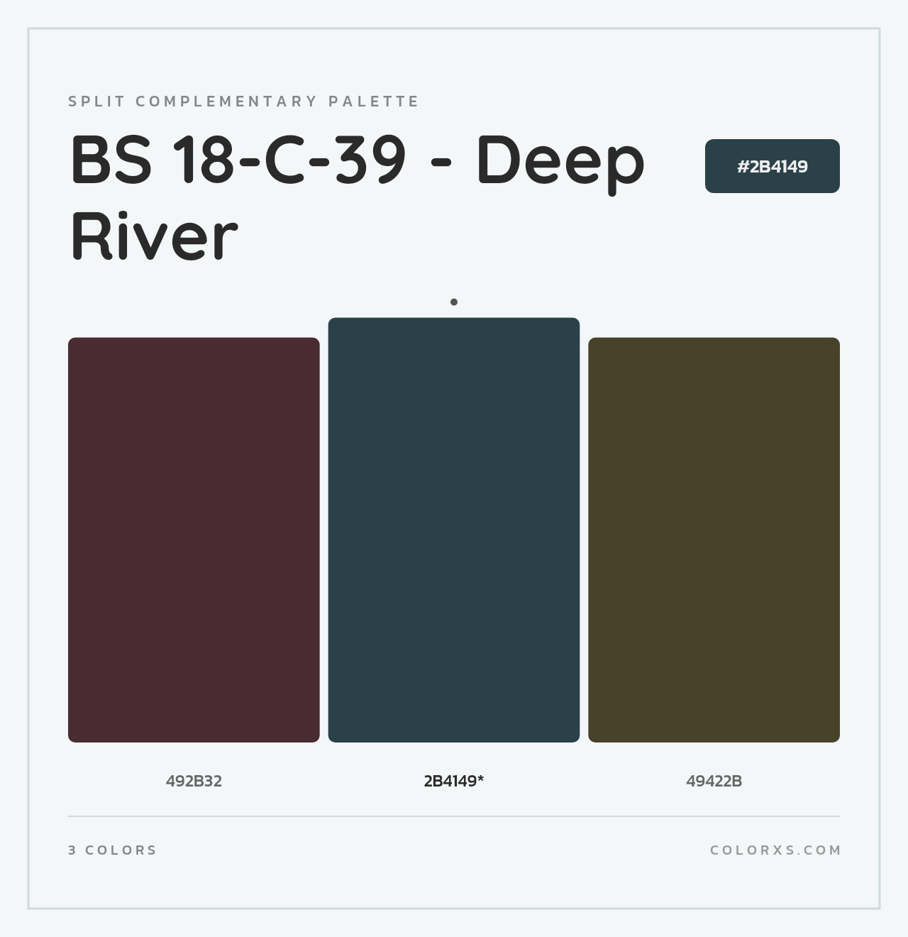 BS 18-C-39 - Deep River - Split-Complementary Color Palette