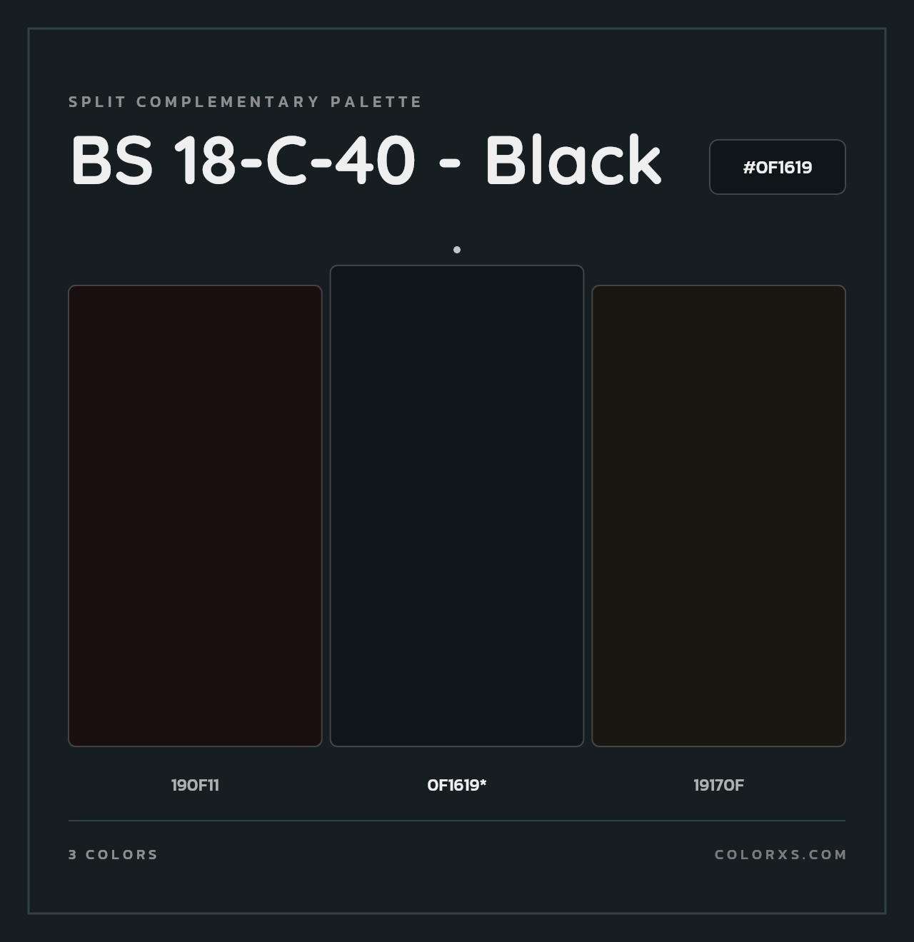 BS 18-C-40 - Black - Split-Complementary Color Palette
