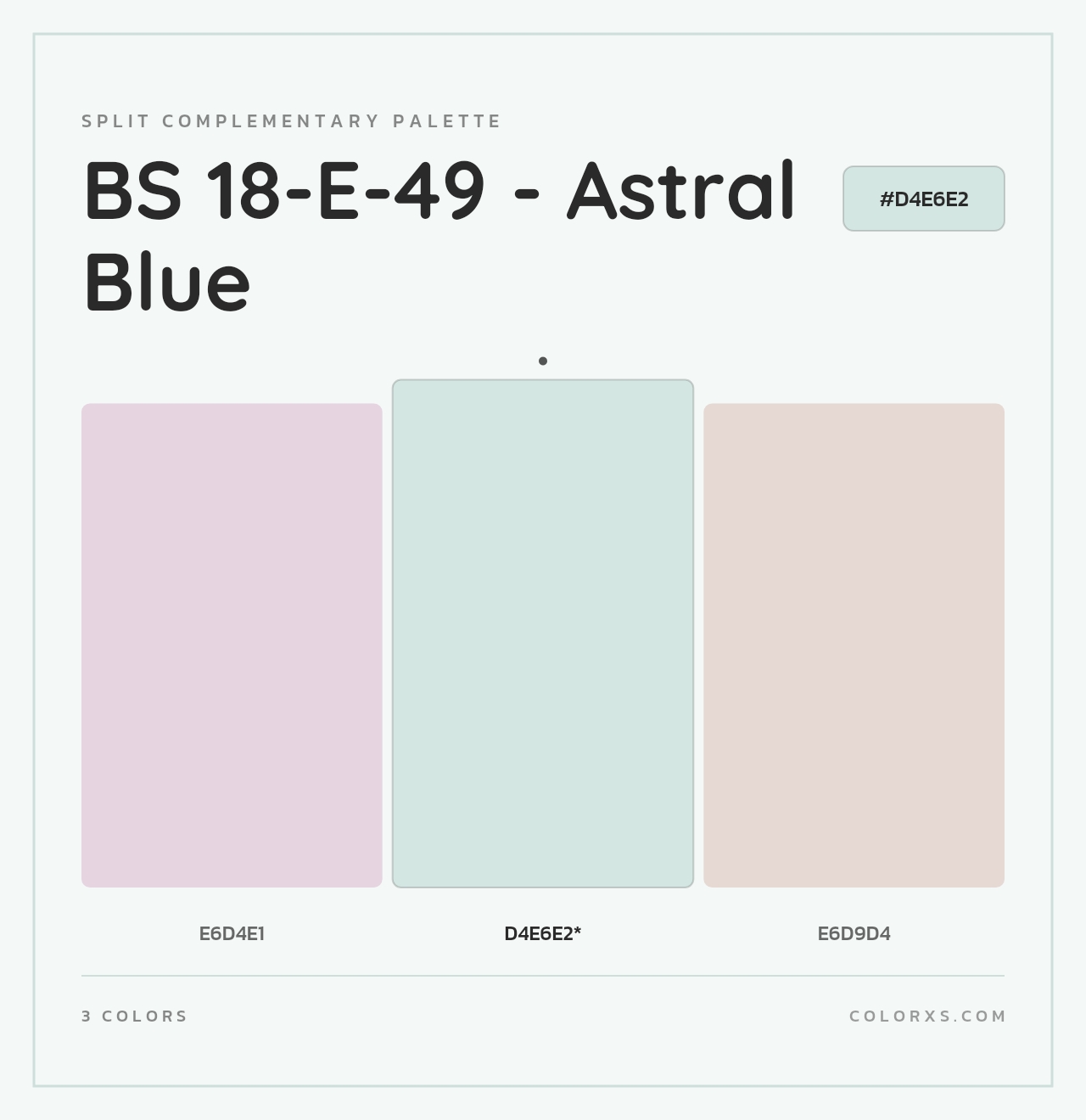 BS 18-E-49 - Astral Blue - Split-Complementary Color Palette