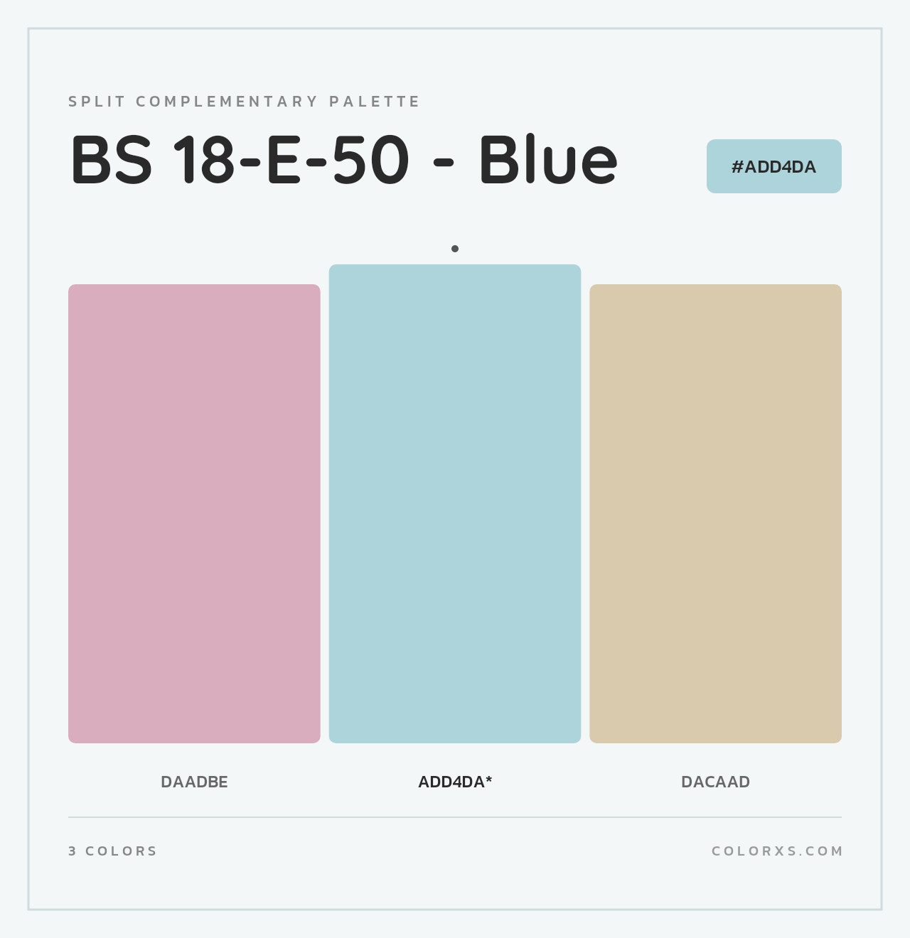BS 18-E-50 - Blue - Split-Complementary Color Palette