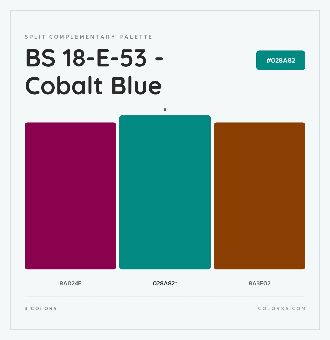 BS 18-E-53 - Cobalt Blue - Split-Complementary Color Palette