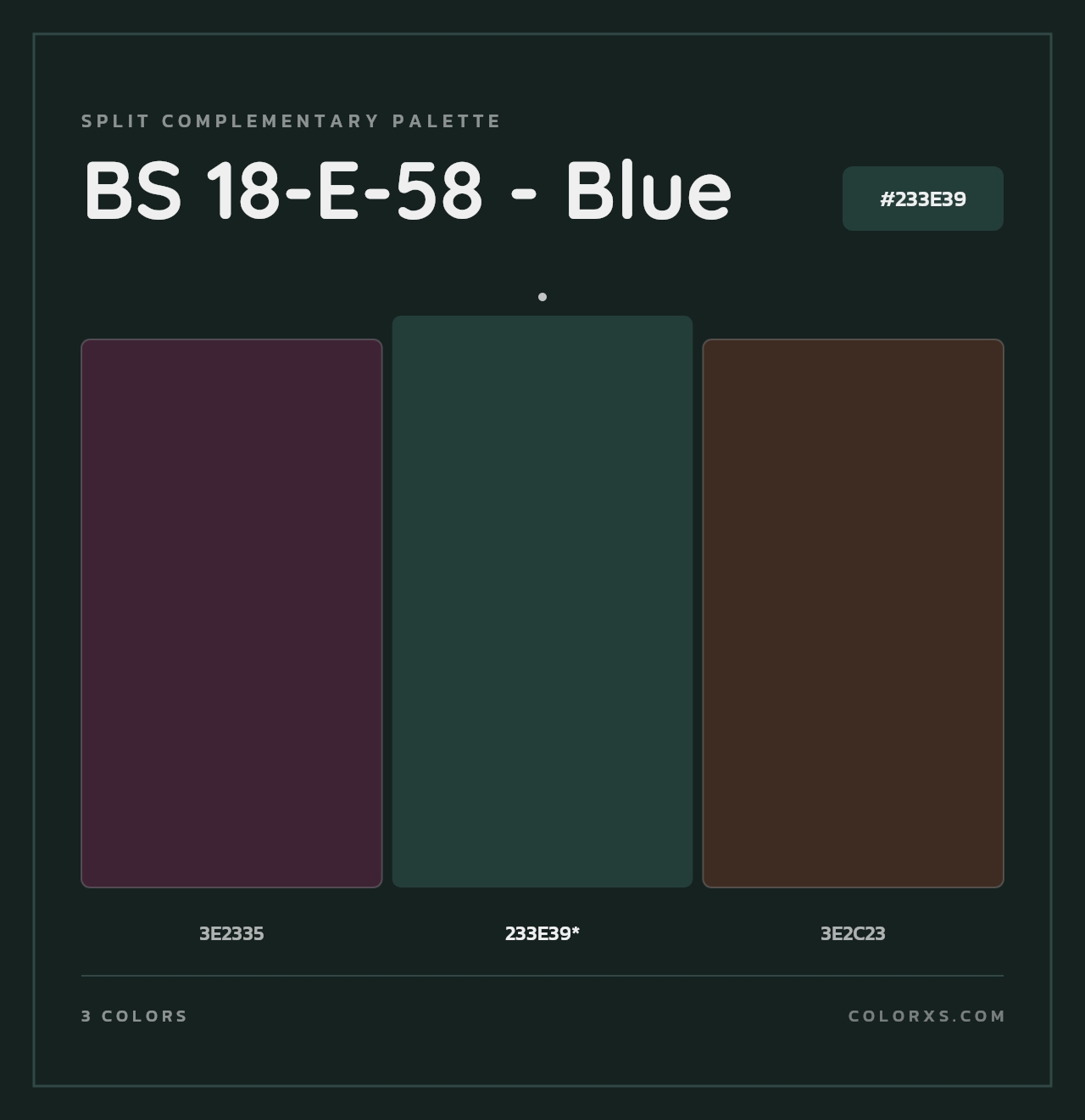BS 18-E-58 - Blue - Split-Complementary Color Palette