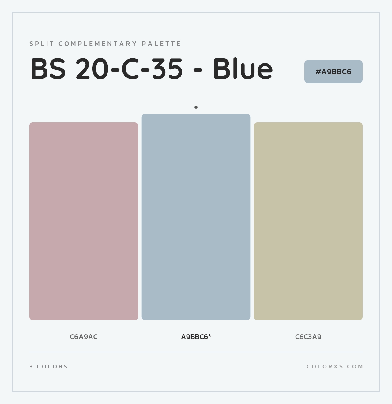 BS 20-C-35 - Blue - Split-Complementary Color Palette