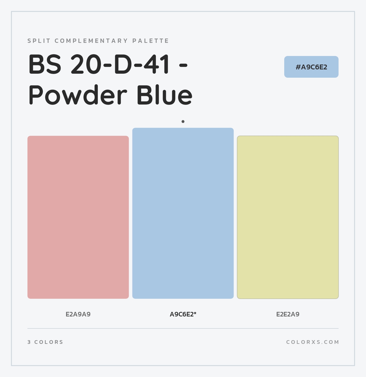 BS 20-D-41 - Powder Blue - Split-Complementary Color Palette