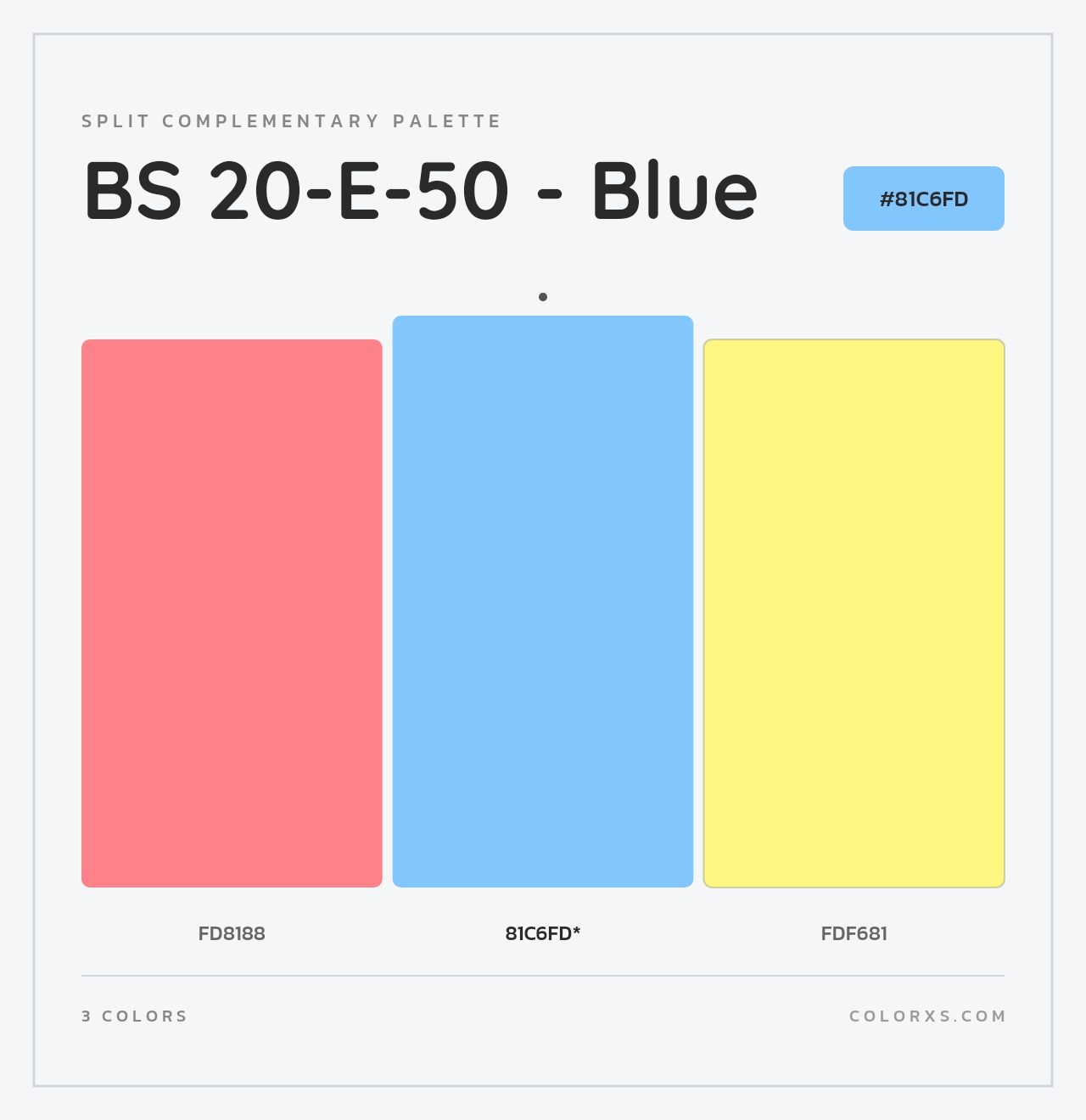 BS 20-E-50 - Blue - Split-Complementary Color Palette