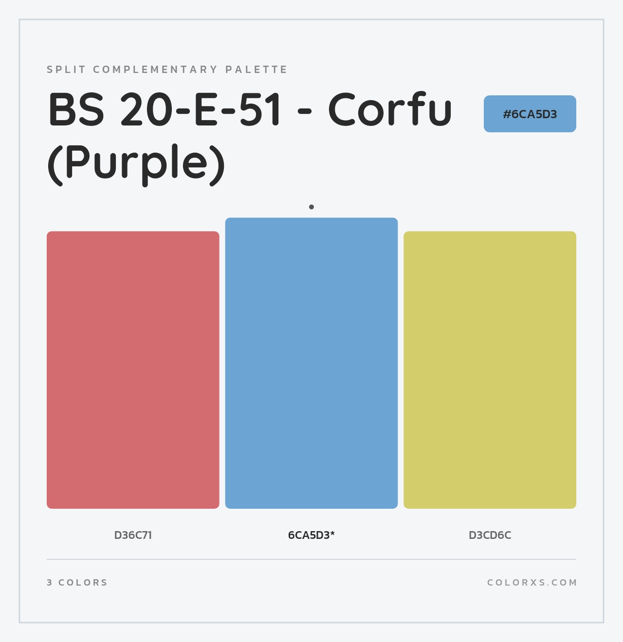 BS 20-E-51 - Corfu (Purple) - Split-Complementary Color Palette