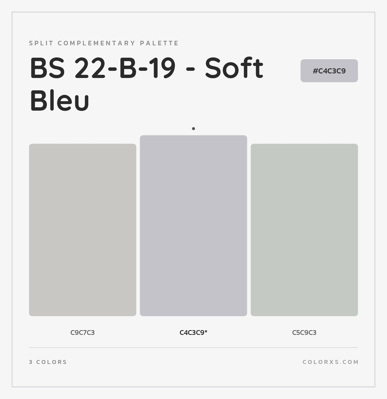 BS 22-B-19 - Soft Bleu - Split-Complementary Color Palette