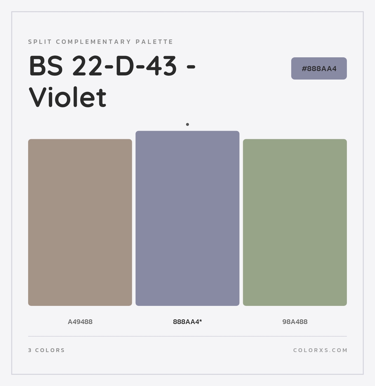 BS 22-D-43 - Violet - Split-Complementary Color Palette
