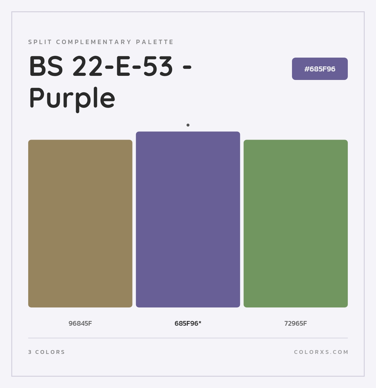 BS 22-E-53 - Purple - Split-Complementary Color Palette