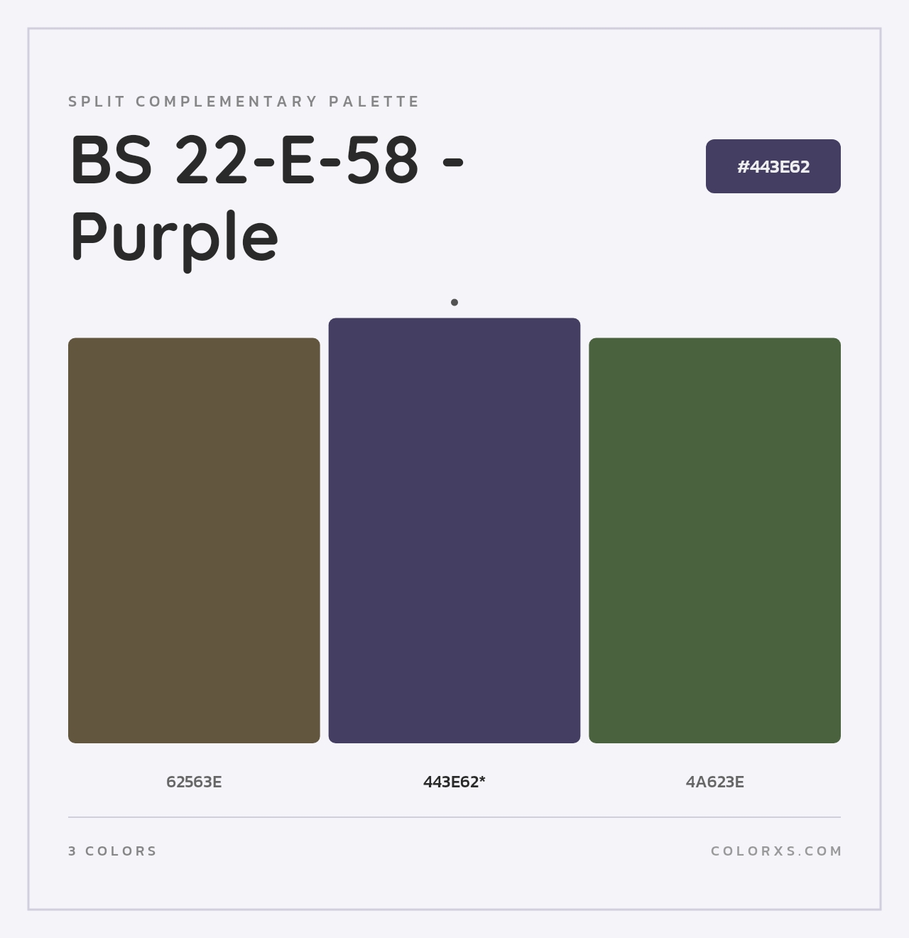BS 22-E-58 - Purple - Split-Complementary Color Palette