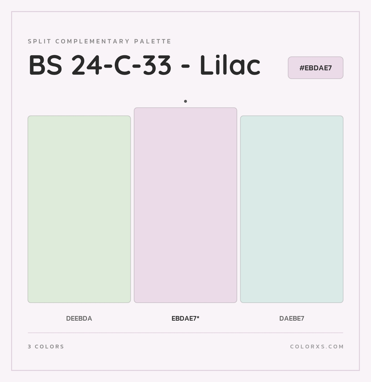 BS 24-C-33 - Lilac - Split-Complementary Color Palette