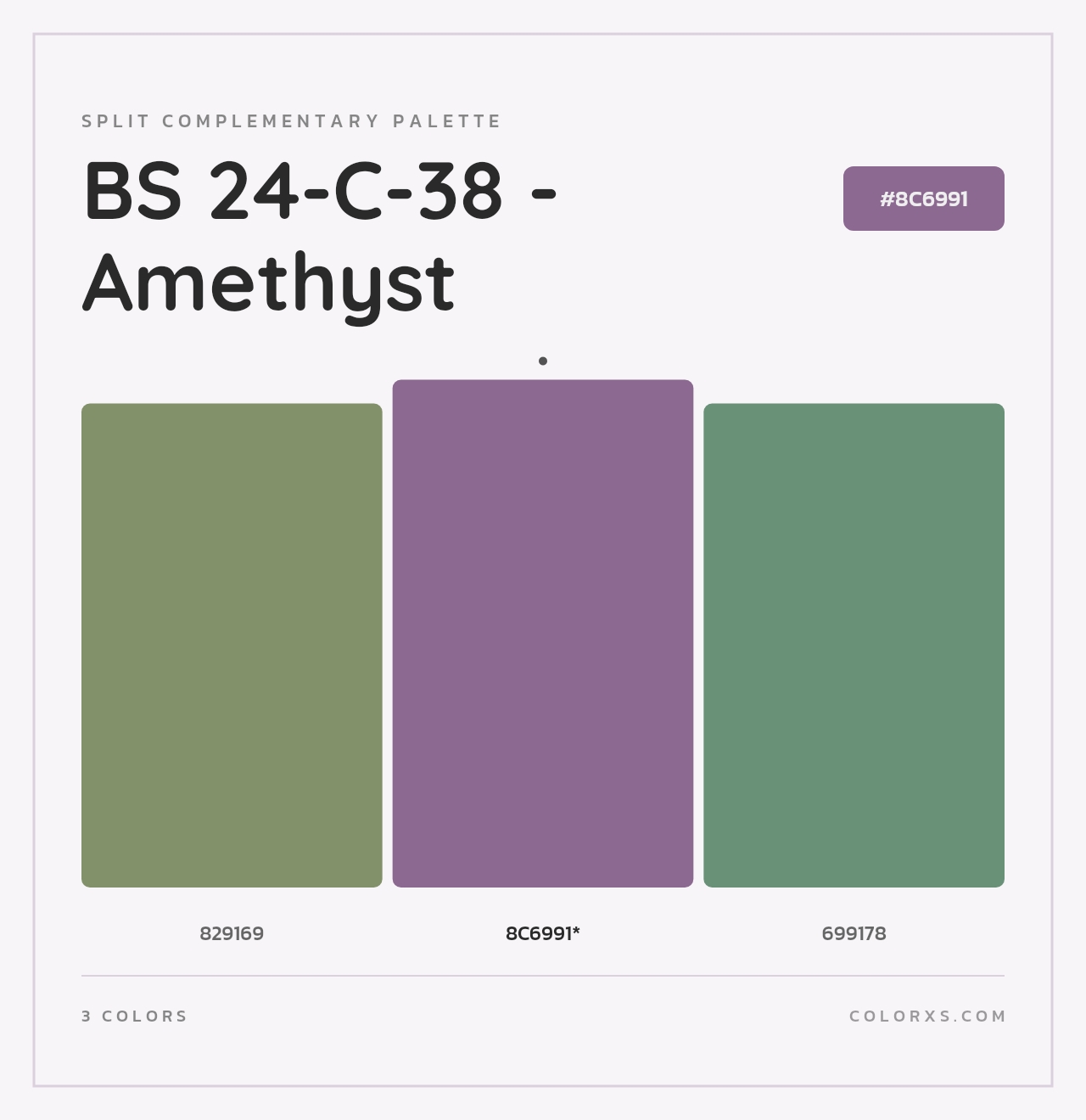 BS 24-C-38 - Amethyst - Split-Complementary Color Palette