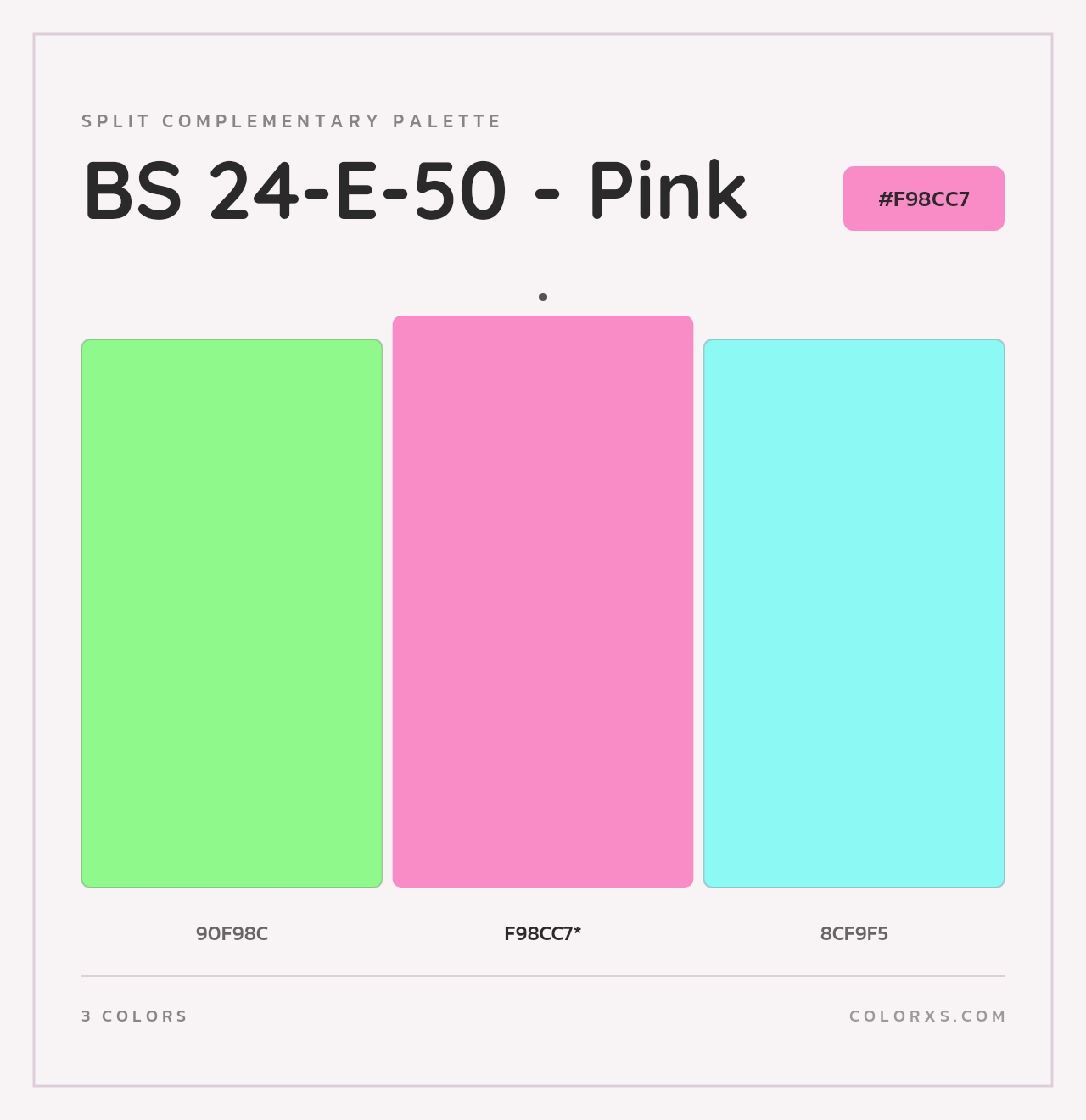 BS 24-E-50 - Pink - Split-Complementary Color Palette