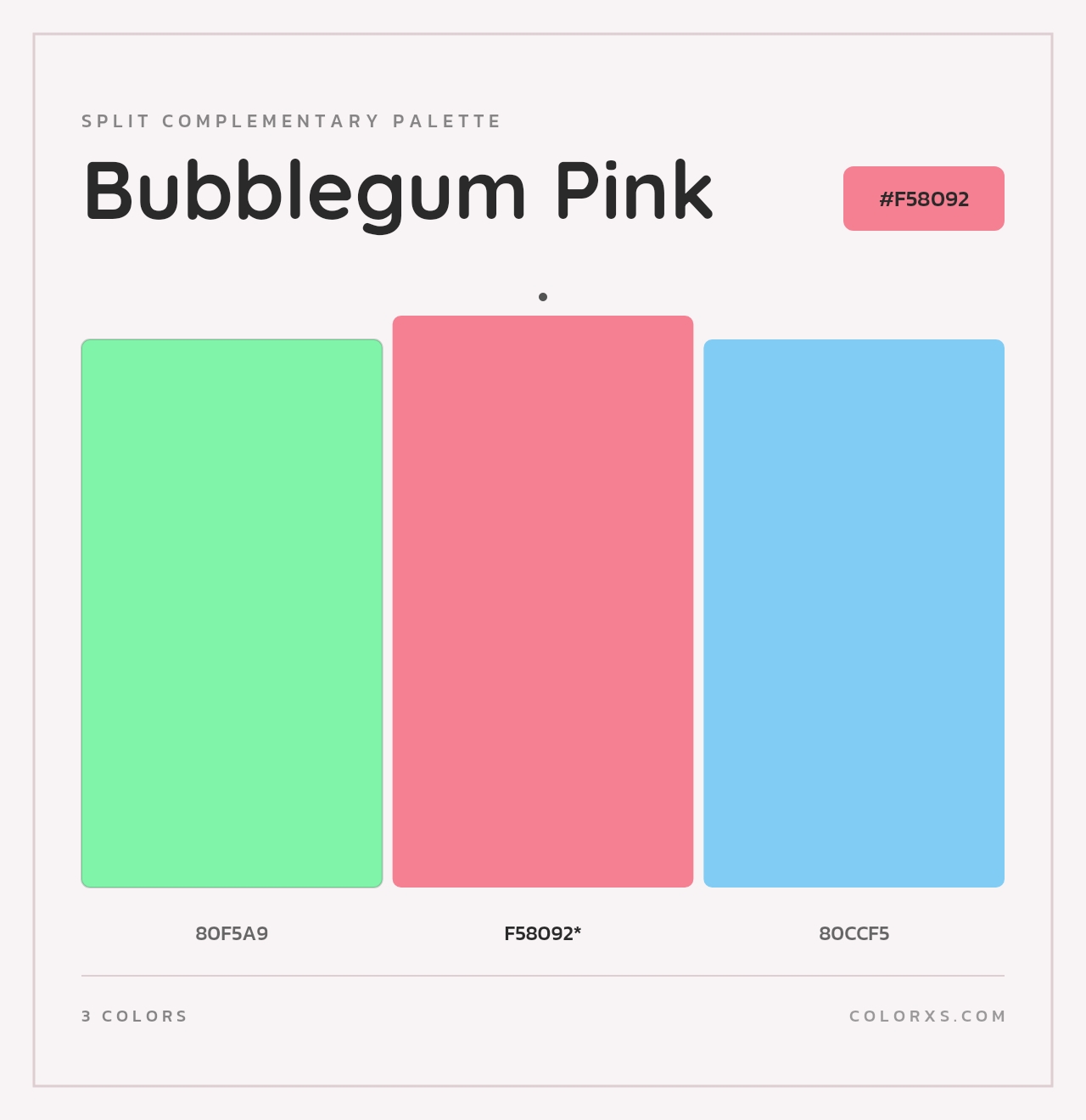 Bubblegum Pink - Split-Complementary Color Palette