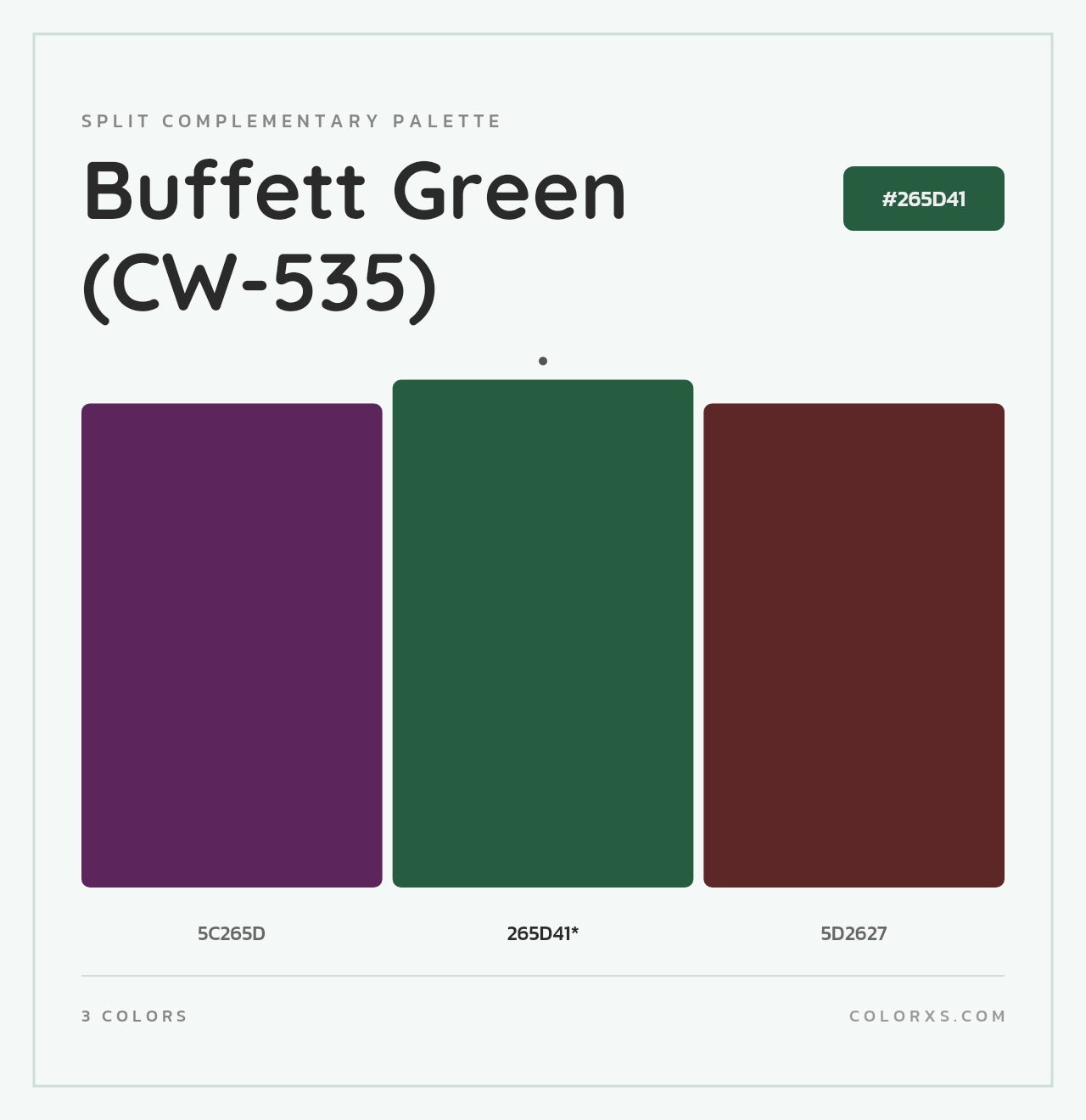 Buffett Green (CW-535) - Split-Complementary Color Palette
