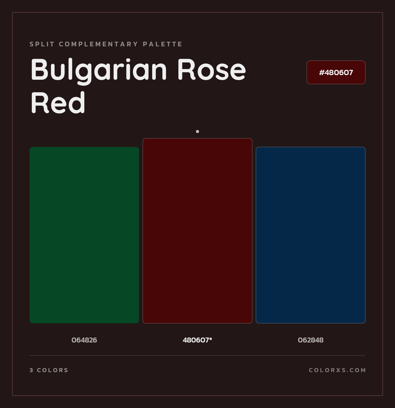 Bulgarian Rose Red - Split-Complementary Color Palette
