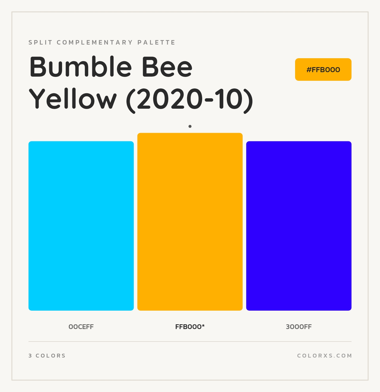 Bumble Bee Yellow (2020-10) - Split-Complementary Color Palette
