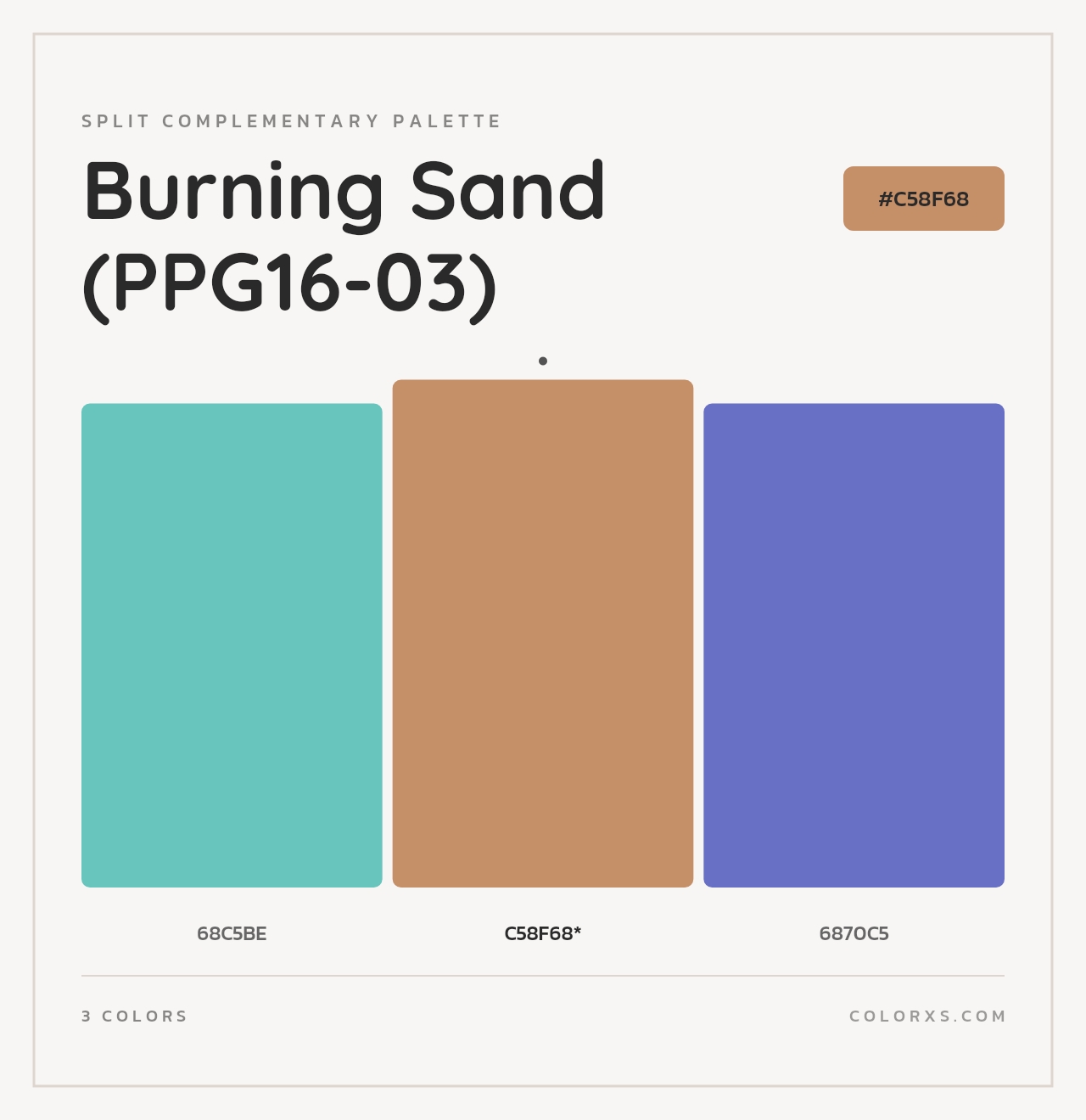 Burning Sand (PPG16-03) - Split-Complementary Color Palette