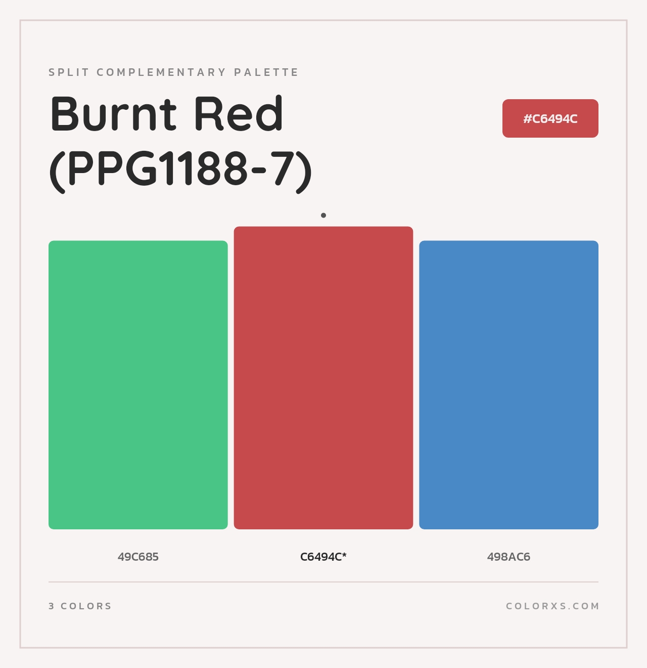 Burnt Red (PPG1188-7) - Split-Complementary Color Palette