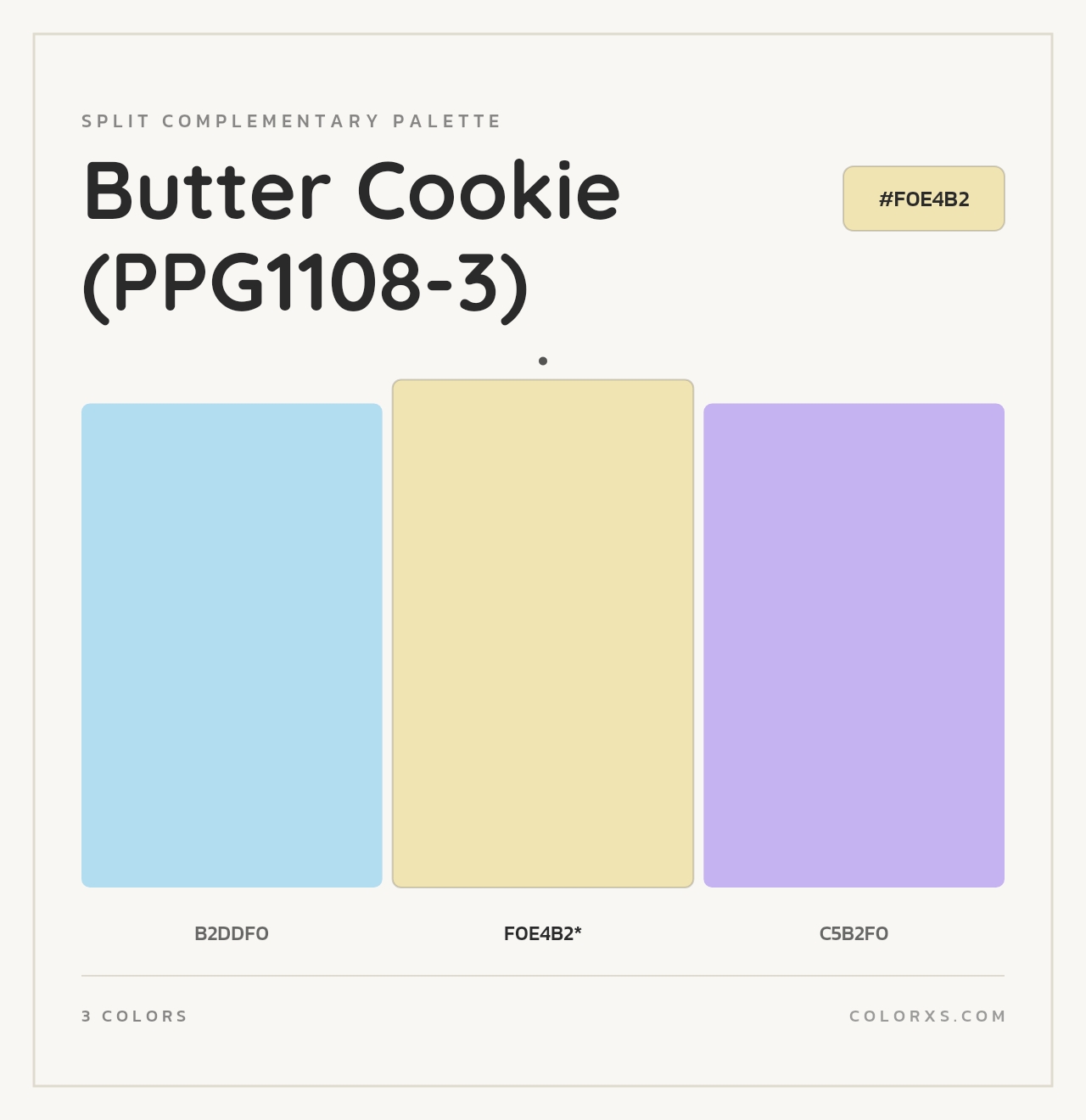 Butter Cookie (PPG1108-3) - Split-Complementary Color Palette