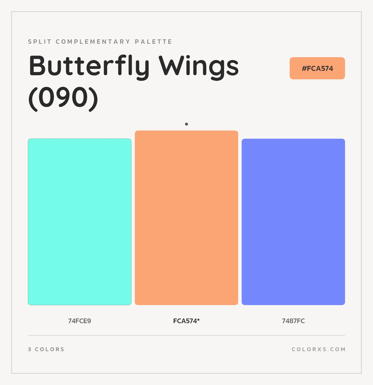 Butterfly Wings (090) - Split-Complementary Color Palette