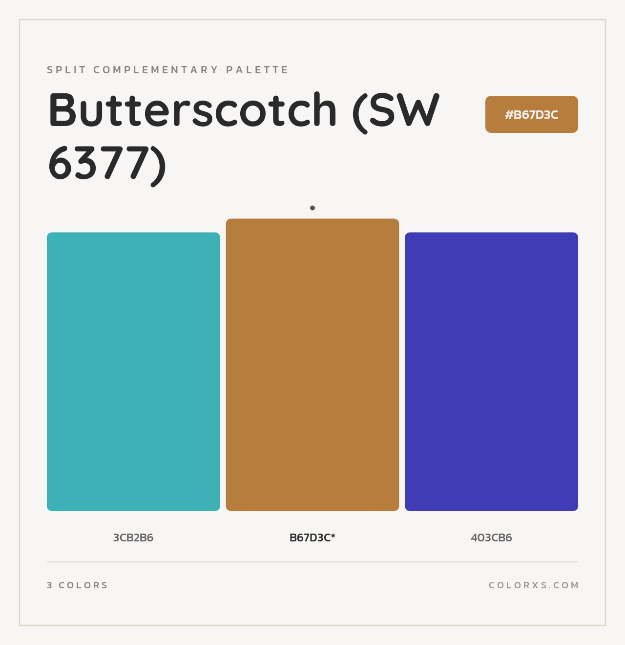 Butterscotch (SW 6377) - Split-Complementary Color Palette
