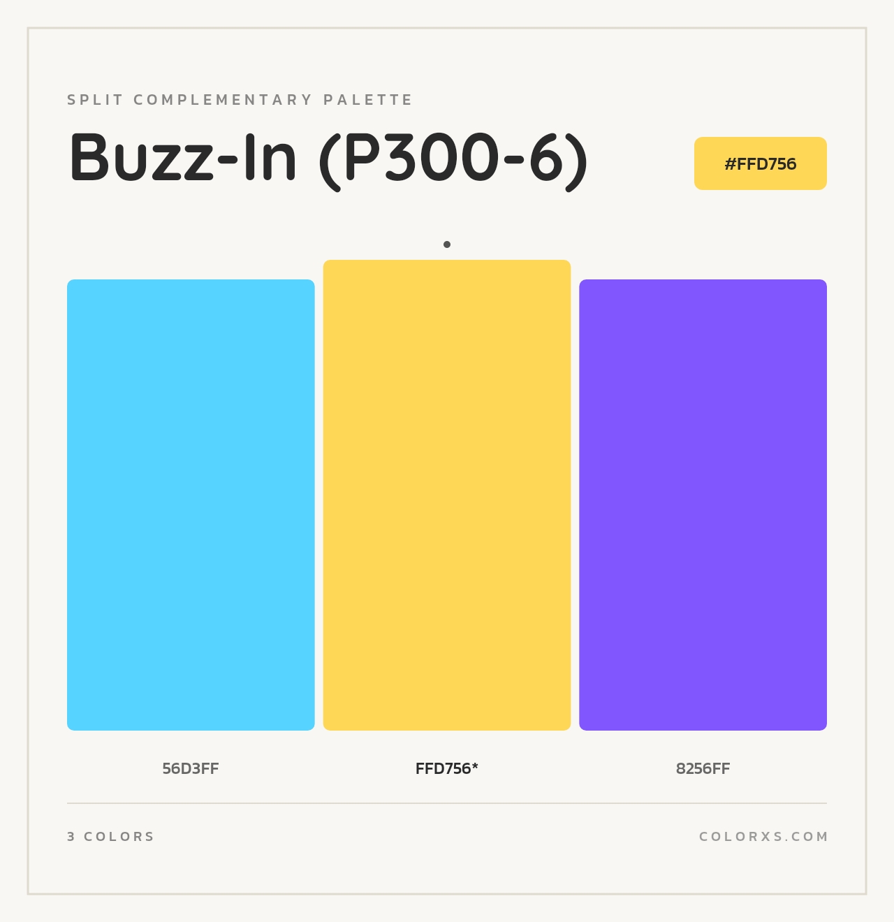 Buzz-In (P300-6) - Split-Complementary Color Palette