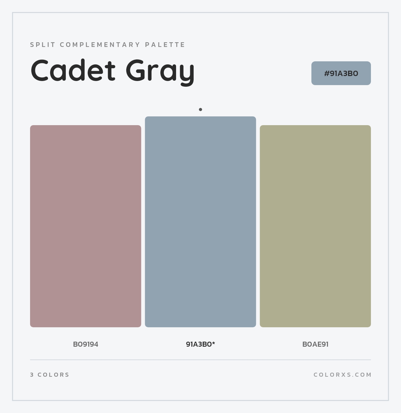 Cadet Gray - Split-Complementary Color Palette