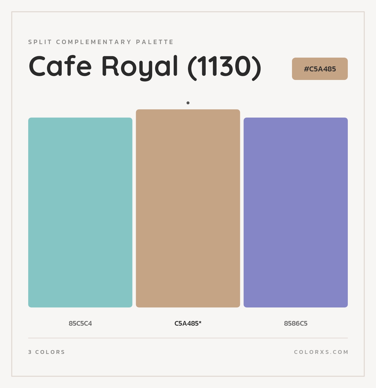 Cafe Royal (1130) - Split-Complementary Color Palette