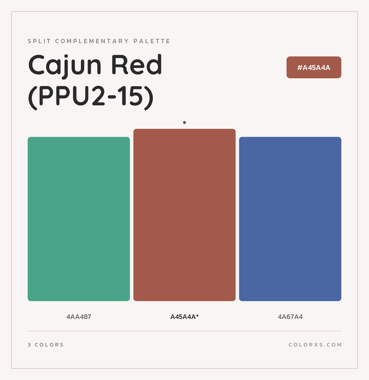 Cajun Red (PPU2-15) - Split-Complementary Color Palette