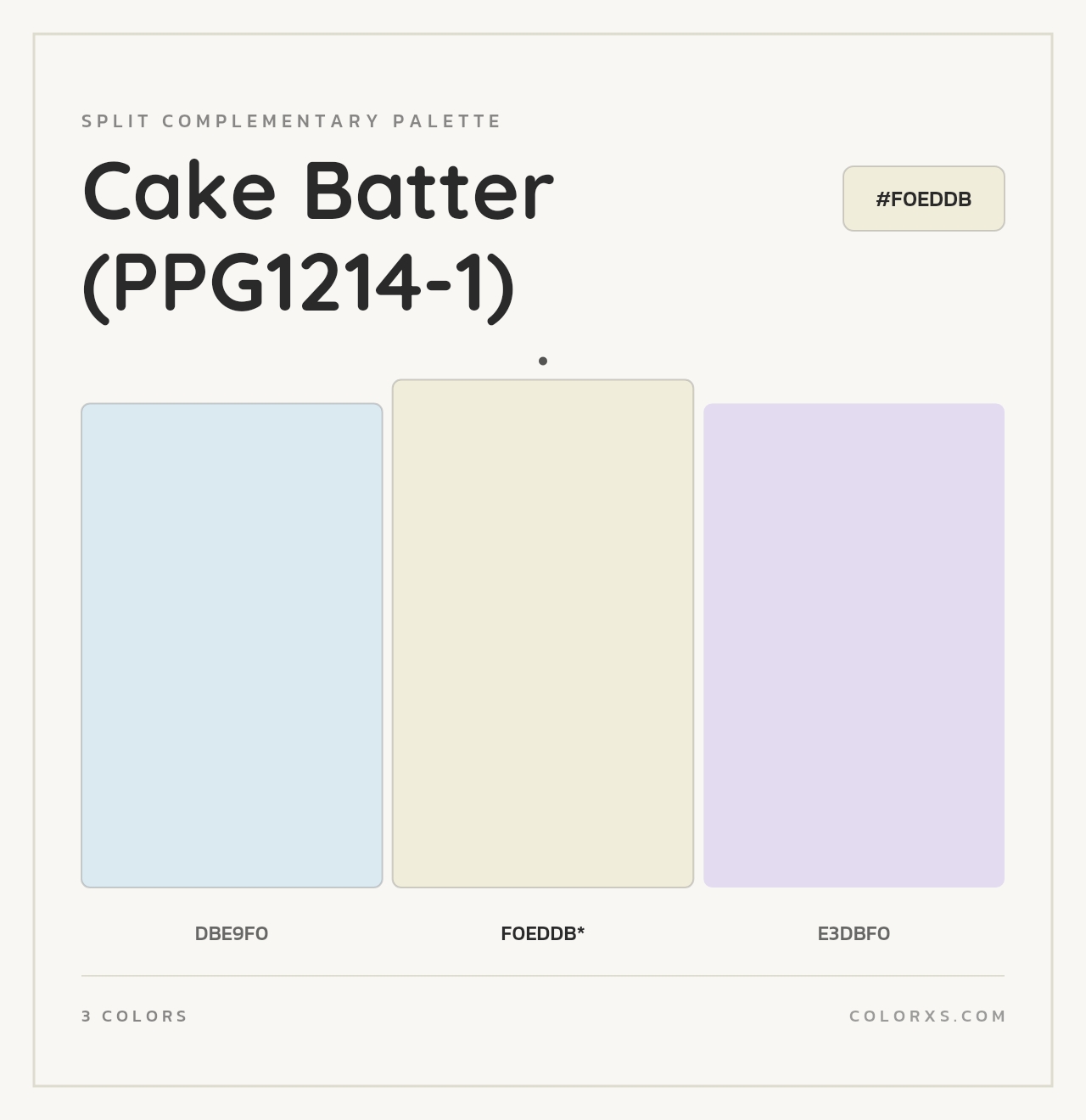 Cake Batter (PPG1214-1) - Split-Complementary Color Palette