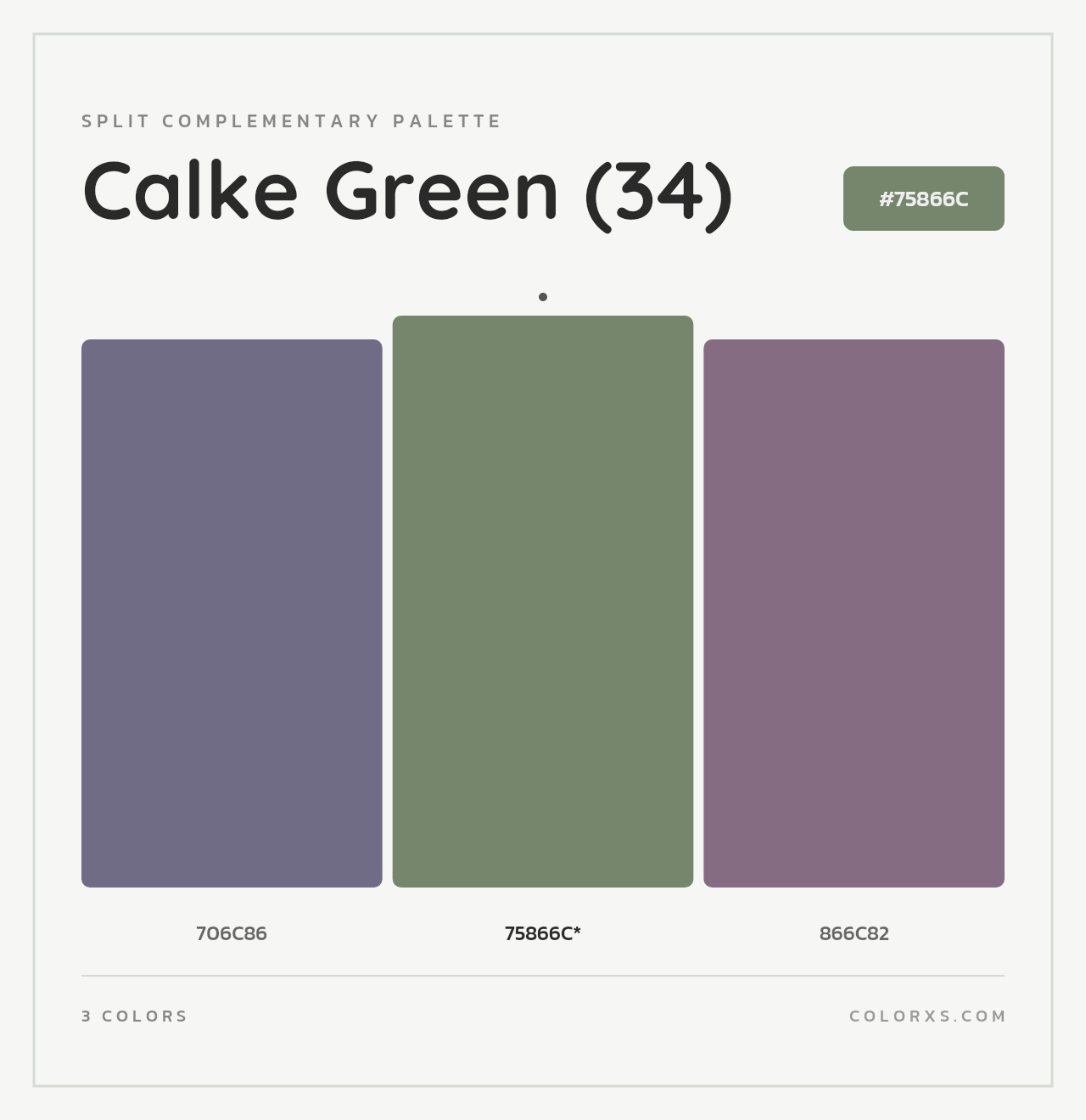 Calke Green (34) - Split-Complementary Color Palette