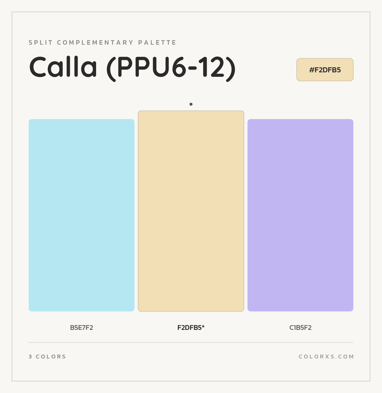Calla (PPU6-12) - Split-Complementary Color Palette