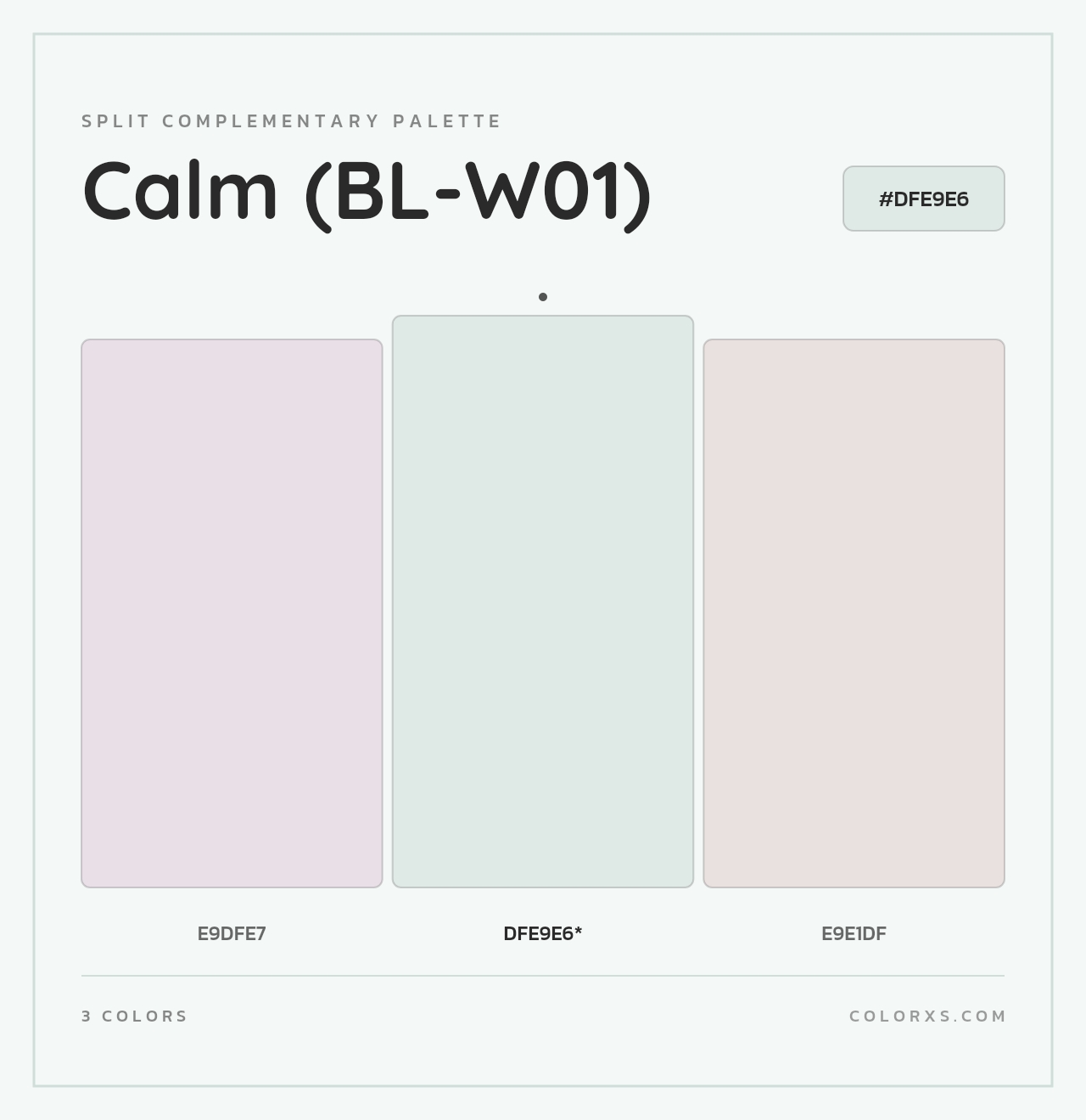 Calm (BL-W01) - Split-Complementary Color Palette