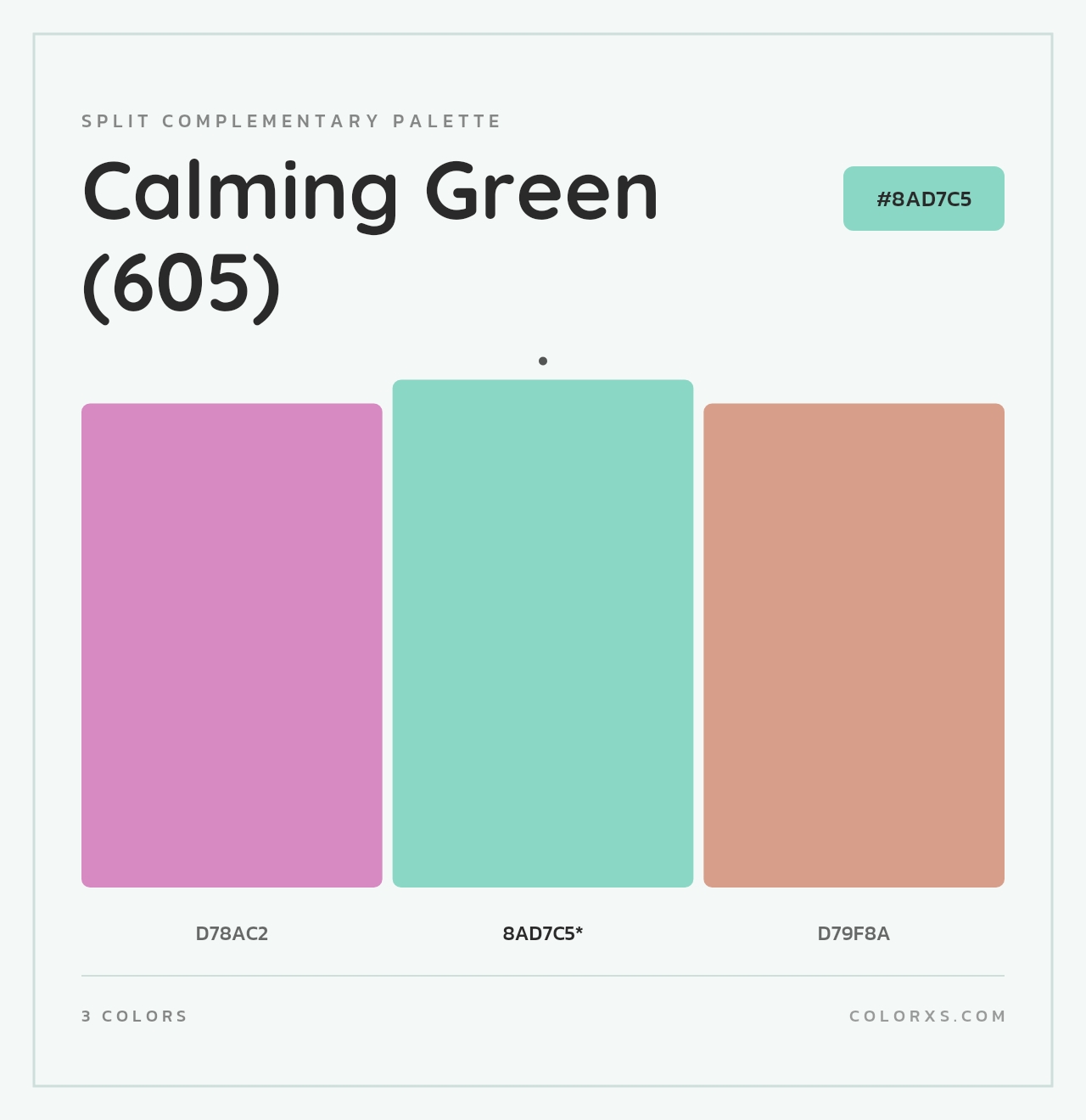 Calming Green (605) - Split-Complementary Color Palette