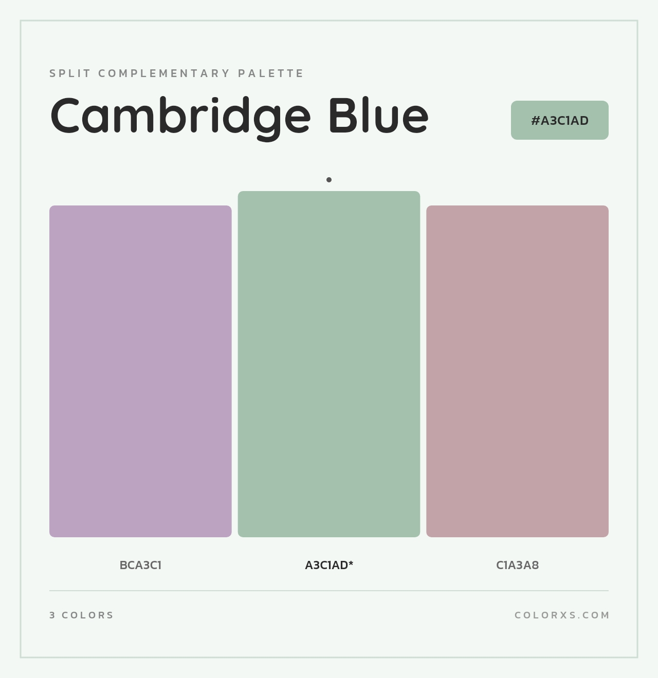 Cambridge Blue - Split-Complementary Color Palette