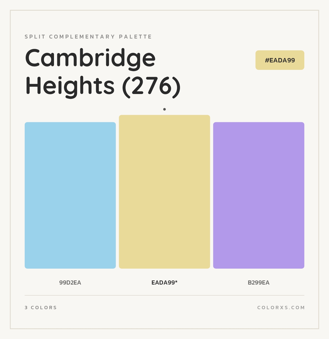 Cambridge Heights (276) - Split-Complementary Color Palette