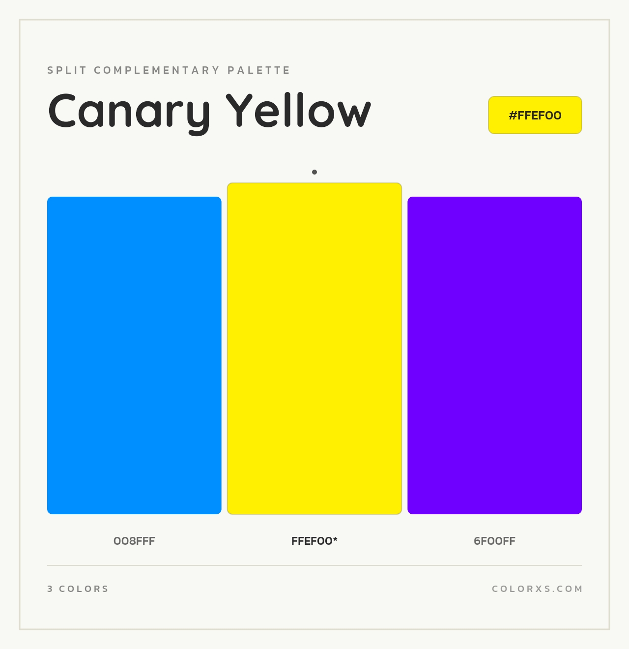 Canary Yellow - Split-Complementary Color Palette