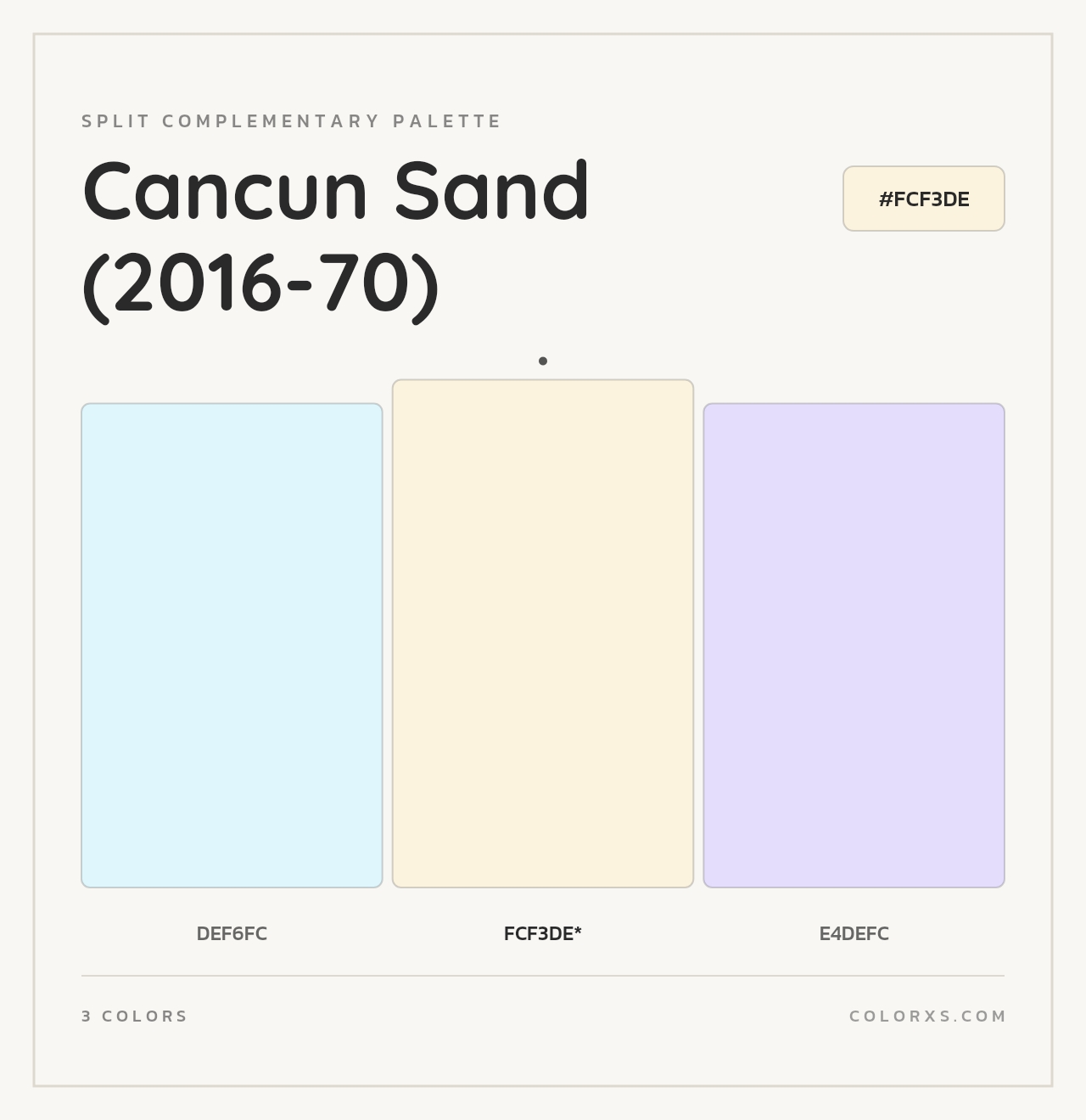 Cancun Sand (2016-70) - Split-Complementary Color Palette