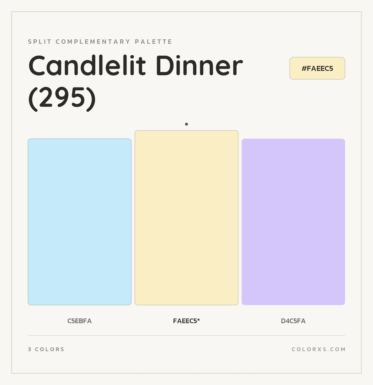Candlelit Dinner (295) - Split-Complementary Color Palette