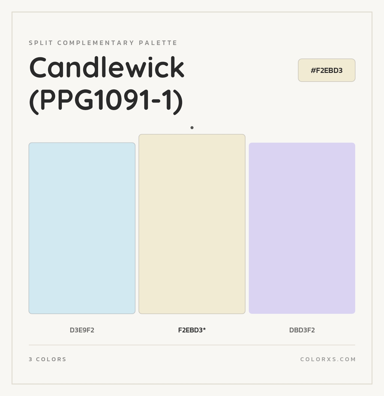 Candlewick (PPG1091-1) - Split-Complementary Color Palette