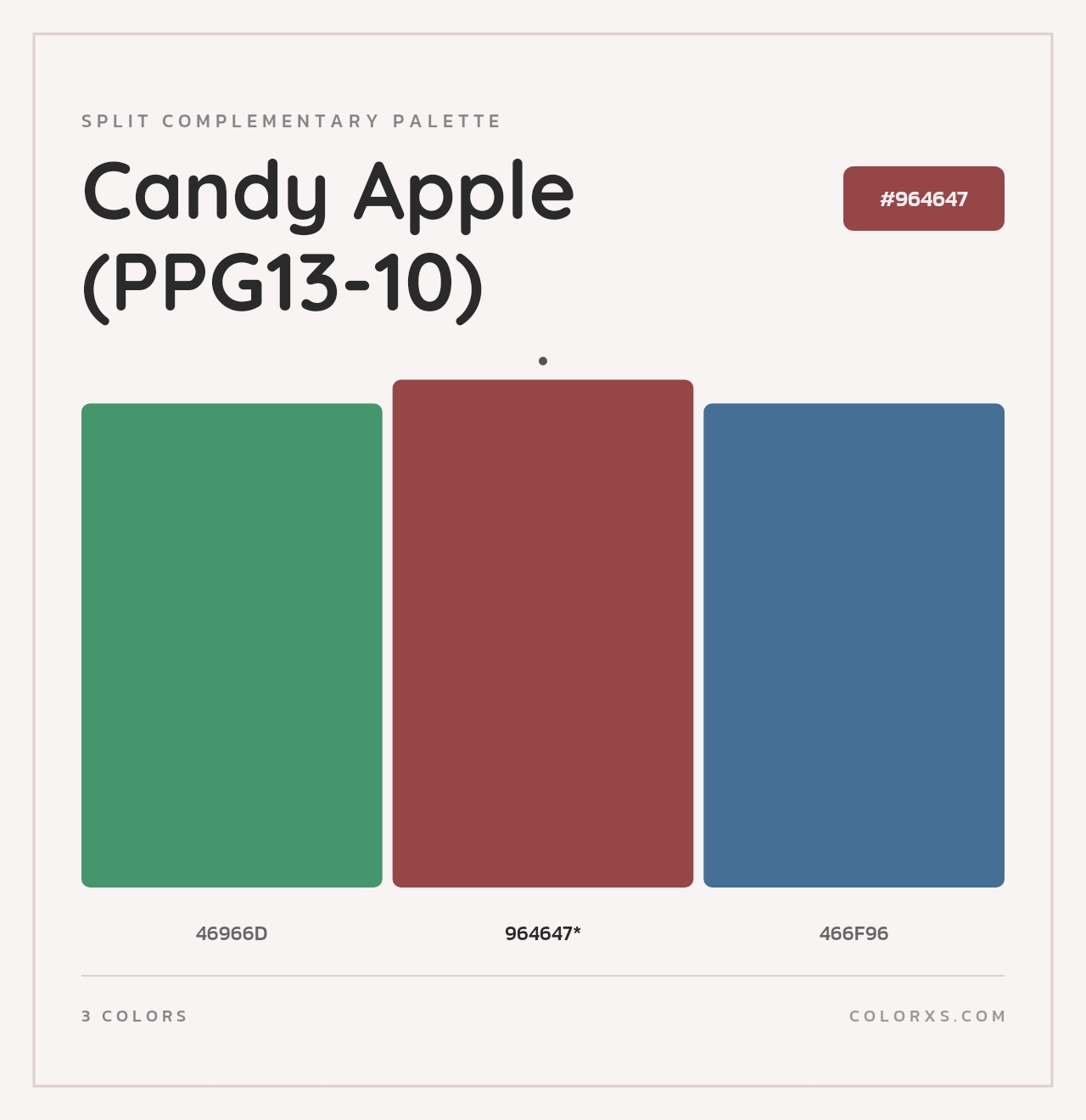 Candy Apple (PPG13-10) - Split-Complementary Color Palette