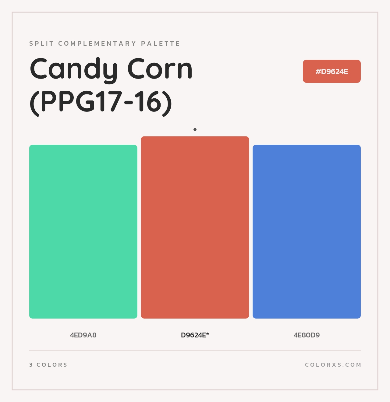 Candy Corn (PPG17-16) - Split-Complementary Color Palette