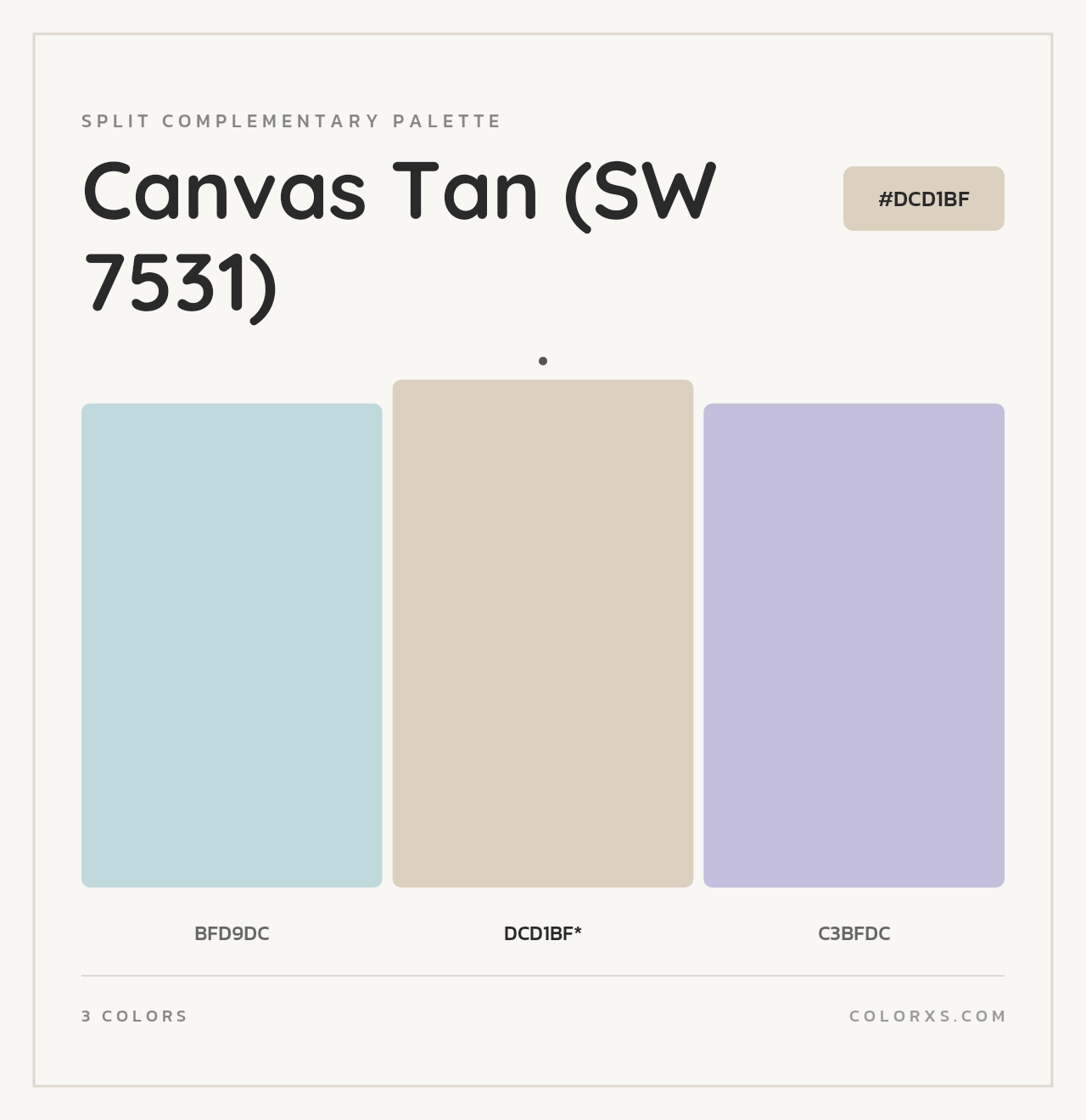Canvas Tan (SW 7531) - Split-Complementary Color Palette