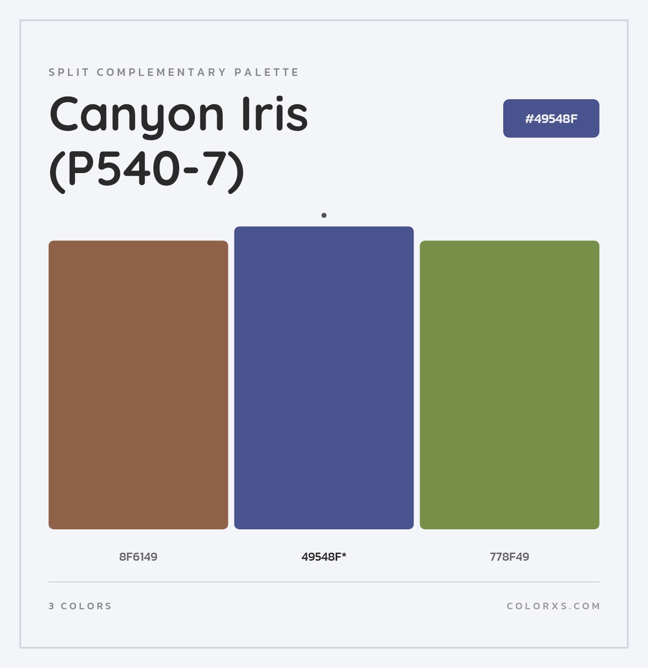 Canyon Iris (P540-7) - Split-Complementary Color Palette