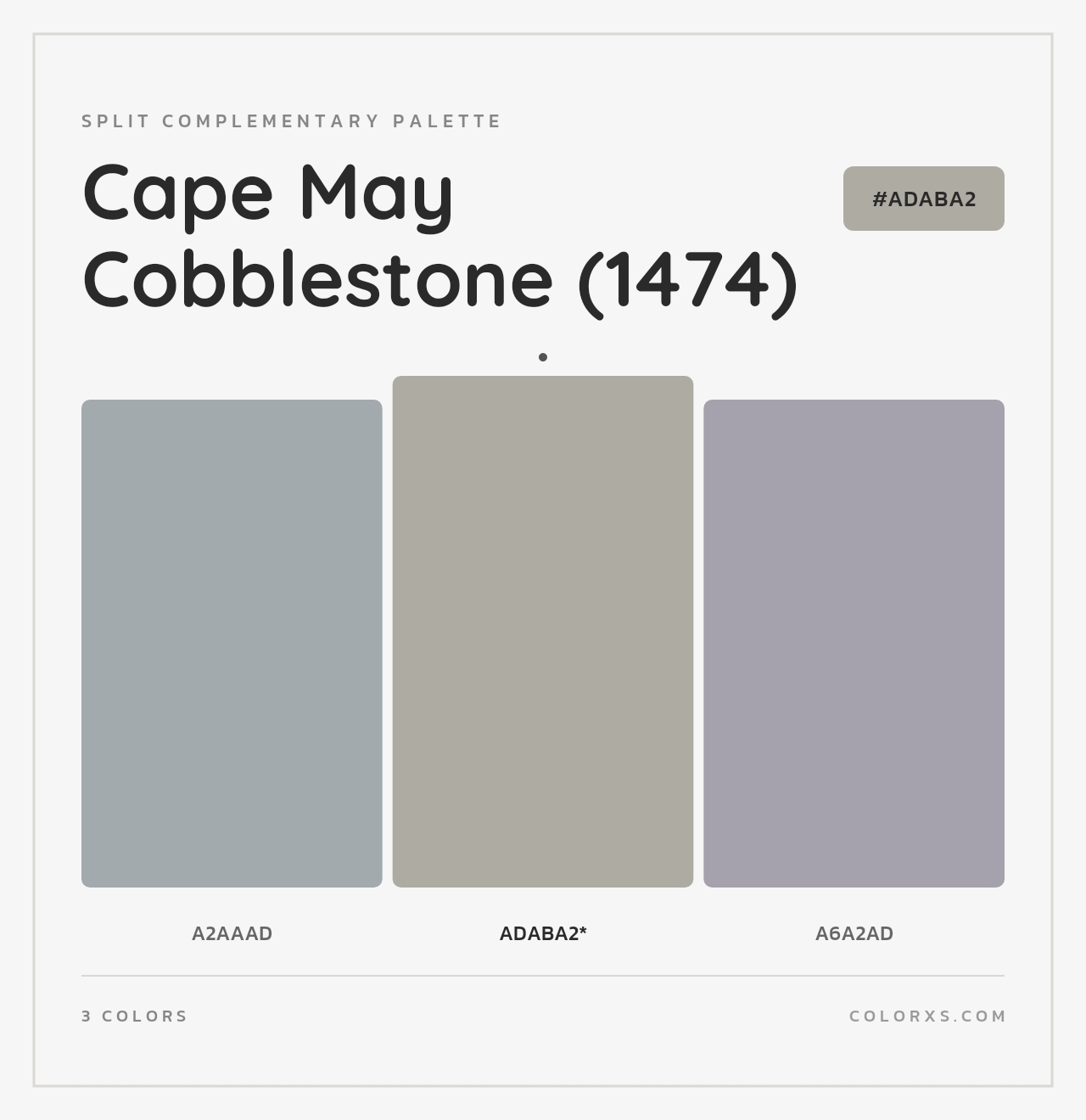 Cape May Cobblestone (1474) - Split-Complementary Color Palette