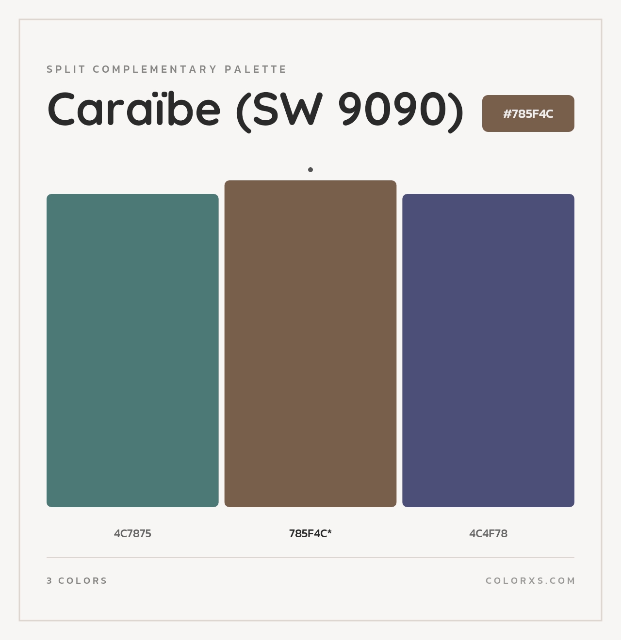 Caraïbe (SW 9090) - Split-Complementary Color Palette